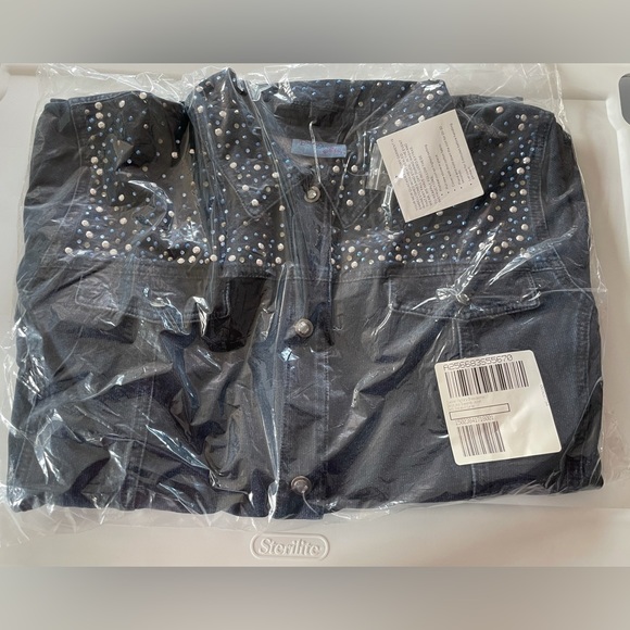 Navy Blue Jean Jacket By The Quacker Factory XL - Picture 2 of 9